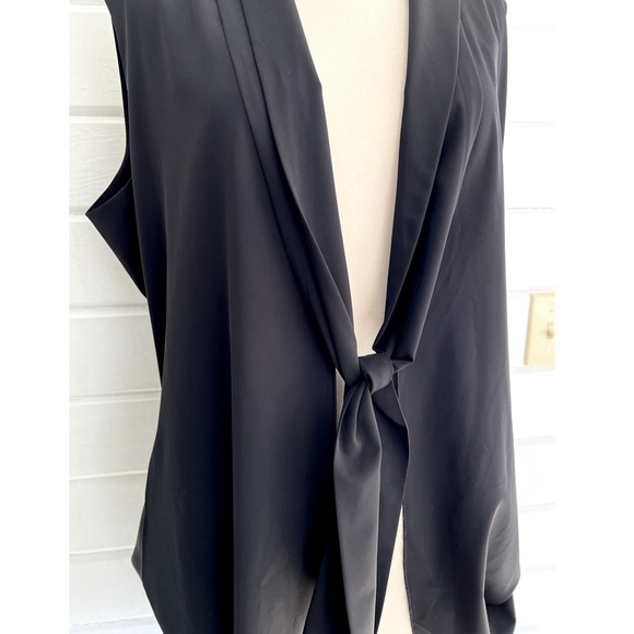 ELM DESIGN Lagenlook Tie Front Long Vest with Draped Back - 2 (US 8-10) - Picture 4 of 13